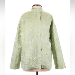 STINE GOYA Light Green Quilted Jacquard Jacket Kiana